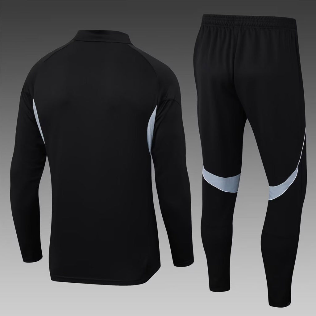 2025/2026 Real Madrid Half-Pull Training Suit Black Football Full Kit