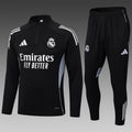 2025/2026 Real Madrid Half-Pull Training Suit Black Football Full Kit
